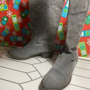 Diesel Gray Suede Knee-High Boots Women’s 6.5